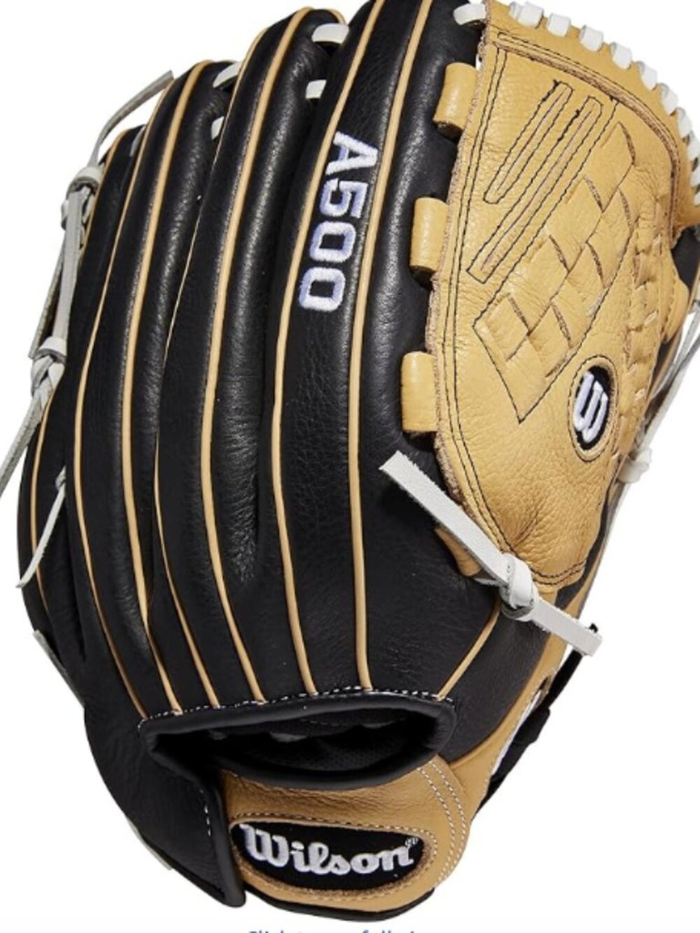 Wilson 2022 A500 Siren 12.5" Fastpitch Outfield Glove - Left Hand Throw, Black/B